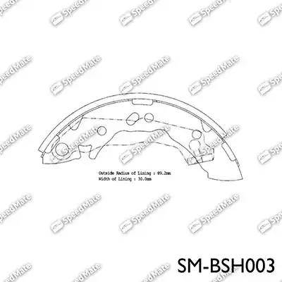 SpeedMate SM-BSH003 - Комплект тормозных колодок, барабанные autosila-amz.com