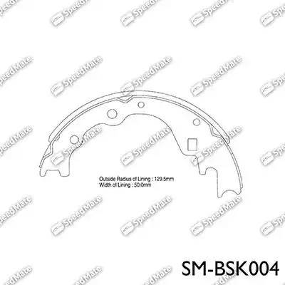 SpeedMate SM-BSK004 - Комплект тормозных колодок, барабанные autosila-amz.com