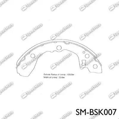 SpeedMate SM-BSK007 - Комплект тормозных колодок, барабанные autosila-amz.com