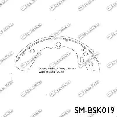 SpeedMate SM-BSK019 - Комплект тормозных колодок, барабанные autosila-amz.com