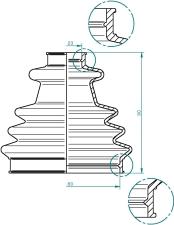 Spidan 190966 - Пыльник ШРУС SPIDAN 190966 (190966) ALFA ROMEO 145 (930_) 1.4 i.e. (930.A3) 94- autosila-amz.com