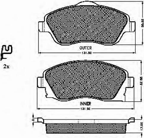 Spidan 32840 - Тормозные колодки, дисковые, комплект autosila-amz.com