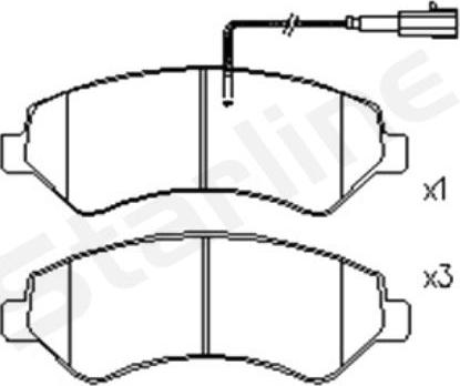 Starline BD S846P - Тормозные колодки, дисковые, комплект autosila-amz.com