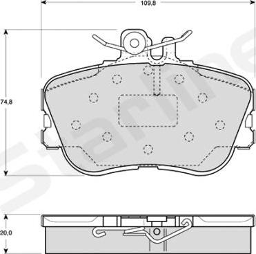 Starline BD S818P - Тормозные колодки, дисковые, комплект autosila-amz.com