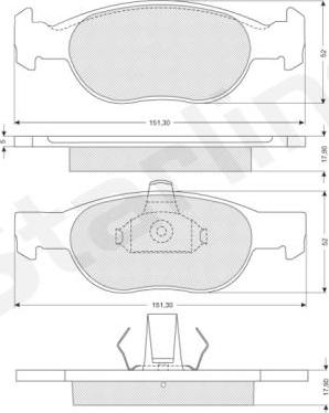 Starline BD S823P - Тормозные колодки, дисковые, комплект autosila-amz.com