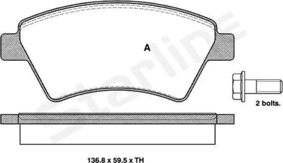 Starline BD S329 - Тормозные колодки, дисковые, комплект autosila-amz.com