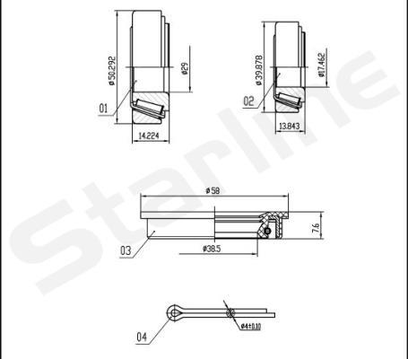 Starline LO 00944 - Комплект подшипника ступицы колеса autosila-amz.com