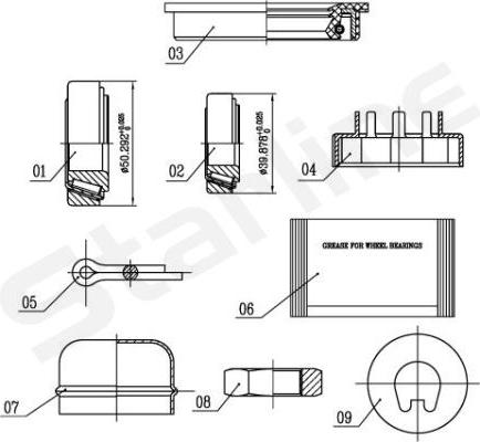 Starline LO 00529 - Комплект подшипника ступицы колеса autosila-amz.com