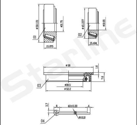 Starline LO 00523 - Комплект подшипника ступицы колеса autosila-amz.com