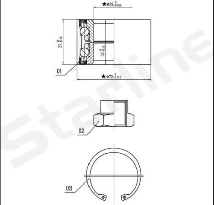 Starline LO 01432 - Комплект подшипника ступицы колеса autosila-amz.com