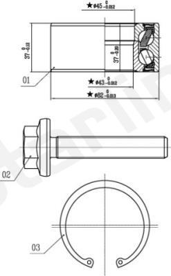 Starline LO 01356 - Комплект подшипника ступицы колеса autosila-amz.com