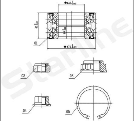 Starline LO 03455 - Комплект подшипника ступицы колеса autosila-amz.com