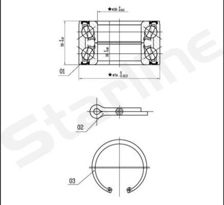 Starline LO 03410 - Комплект подшипника ступицы колеса autosila-amz.com