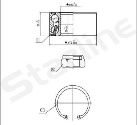 Starline LO 03554 - Комплект подшипника ступицы колеса autosila-amz.com