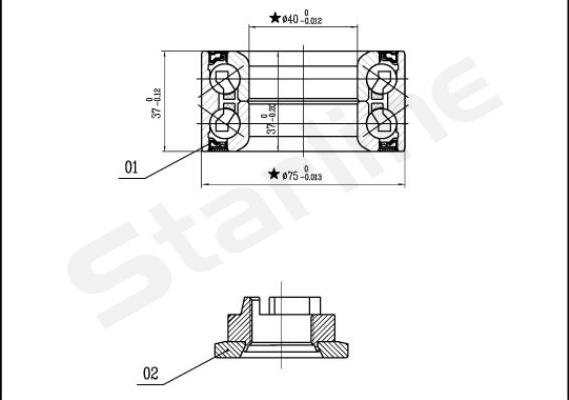 Starline LO 03575 - Комплект подшипника ступицы колеса autosila-amz.com