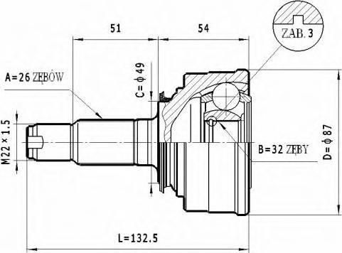 Statim C.447 - Шарнирный комплект, ШРУС, приводной вал autosila-amz.com