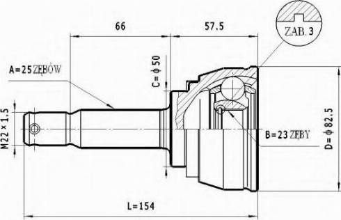 Statim C.454 - Шарнирный комплект, ШРУС, приводной вал autosila-amz.com