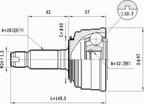 Statim C.419 - Шарнирный комплект, ШРУС, приводной вал autosila-amz.com