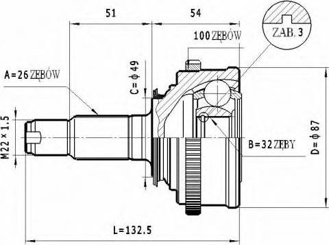 Statim C.428 - Шарнирный комплект, ШРУС, приводной вал autosila-amz.com