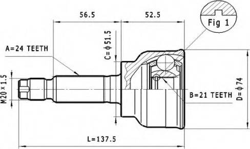 Statim C.475 - Шарнирный комплект, ШРУС, приводной вал autosila-amz.com