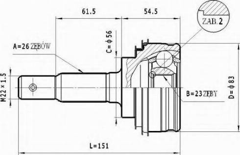 Statim C.594 - Шарнирный комплект, ШРУС, приводной вал autosila-amz.com