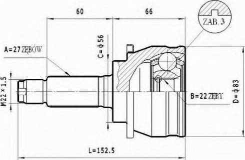 Statim C.603 - Шарнирный комплект, ШРУС, приводной вал autosila-amz.com