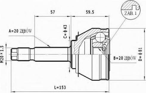 Statim C.005 - Шарнирный комплект, ШРУС, приводной вал autosila-amz.com