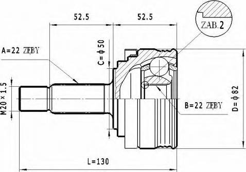 Statim C.002 - Шарнирный комплект, ШРУС, приводной вал autosila-amz.com