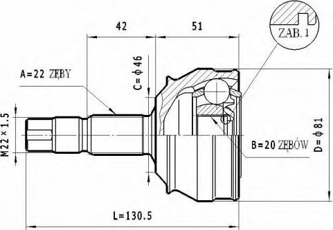 Statim C.149 - Шарнирный комплект, ШРУС, приводной вал autosila-amz.com