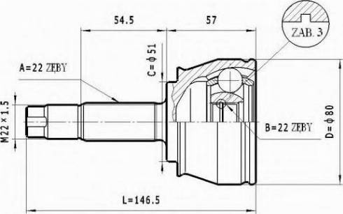 Statim C.150 - Шарнирный комплект, ШРУС, приводной вал autosila-amz.com