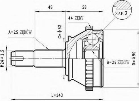 Statim C.158 - Шарнирный комплект, ШРУС, приводной вал autosila-amz.com