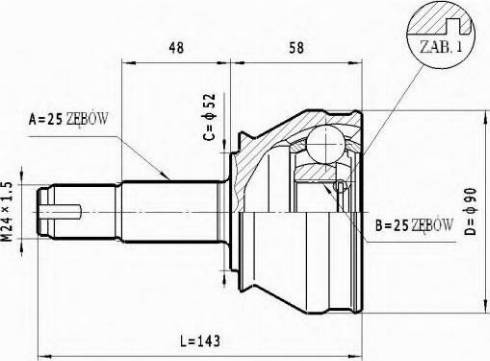 Statim C.167 - Шарнирный комплект, ШРУС, приводной вал autosila-amz.com