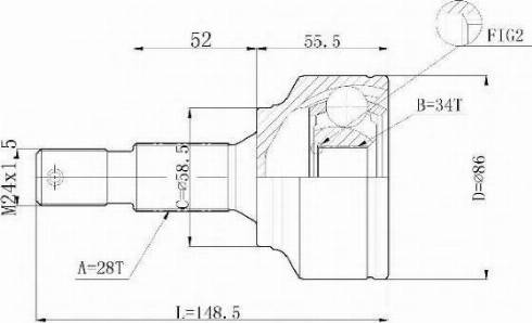 Statim C.103 - Шарнирный комплект, ШРУС, приводной вал autosila-amz.com