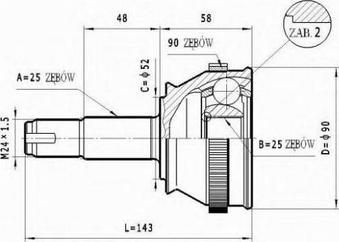 Statim C.135 - Шарнирный комплект, ШРУС, приводной вал autosila-amz.com