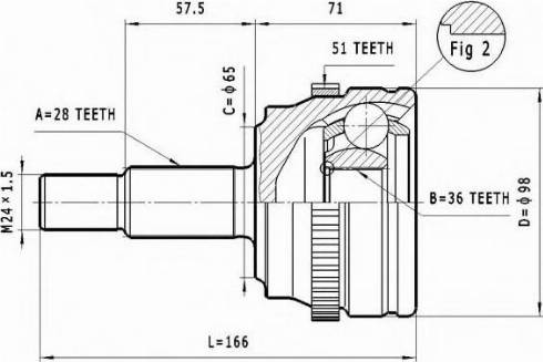 Statim C.372 - Шарнирный комплект, ШРУС, приводной вал autosila-amz.com