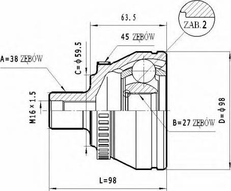 Statim C.296 - Шарнирный комплект, ШРУС, приводной вал autosila-amz.com