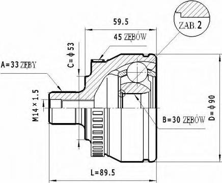 Statim C.297 - Шарнирный комплект, ШРУС, приводной вал autosila-amz.com