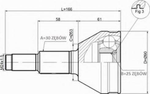 Statim C.249 - Шарнирный комплект, ШРУС, приводной вал autosila-amz.com