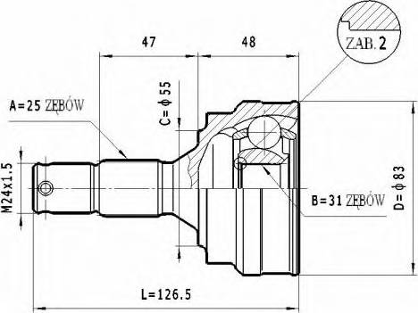 Statim C.268 - Шарнирный комплект, ШРУС, приводной вал autosila-amz.com