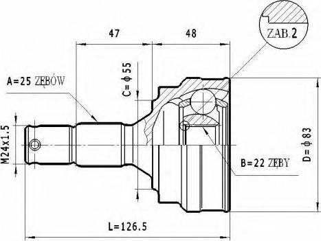 Statim C.263 - Шарнирный комплект, ШРУС, приводной вал autosila-amz.com