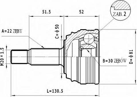 Statim C.285 - Шарнирный комплект, ШРУС, приводной вал autosila-amz.com