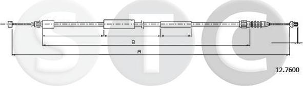 STC T481616 - Тросик замка капота autosila-amz.com