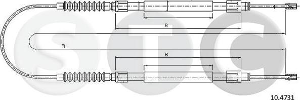 STC T481365 - Тросик, cтояночный тормоз autosila-amz.com