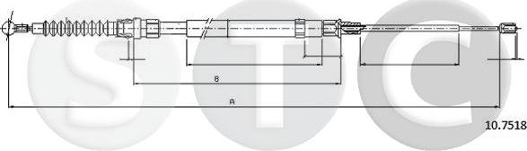 STC T483764 - Тросик, cтояночный тормоз autosila-amz.com