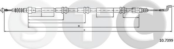 STC T483775 - Тросик, cтояночный тормоз autosila-amz.com