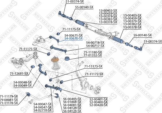 Stellox 54-00670-SX - рычаг задний верхний правый!\ Audi A4-A8 97> autosila-amz.com