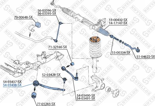 Stellox 54-03438-SX - Рычаг подвески колеса autosila-amz.com