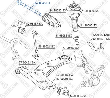 Stellox 55-98045-SX - Осевой шарнир, рулевая тяга autosila-amz.com