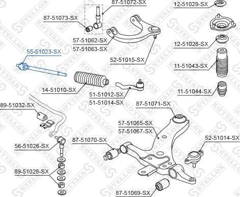 Stellox 55-51023-SX - Осевой шарнир, рулевая тяга autosila-amz.com