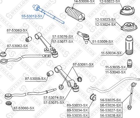 Stellox 55-53012-SX - Осевой шарнир, рулевая тяга autosila-amz.com